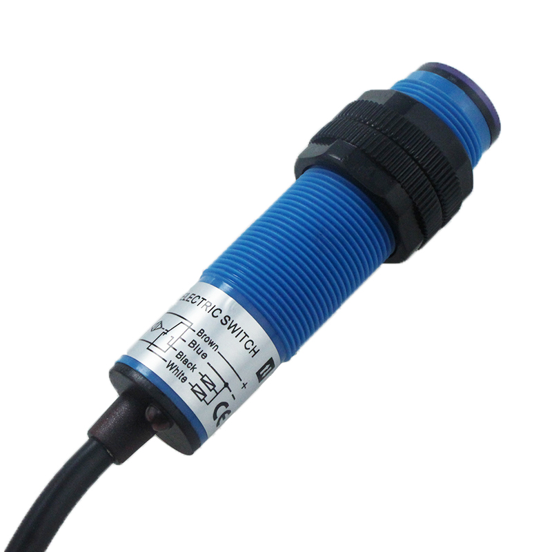 Interruptor de sensor electrónico fotoeléctrico cilíndrico de plástico G18-3A10PC
